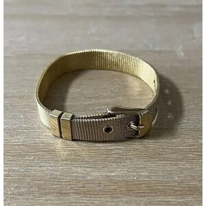 Vintage mesh watch‎ strap bracelet gold plated 6mm